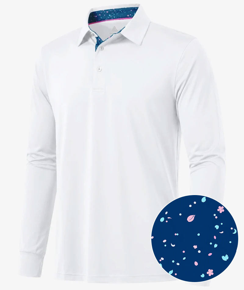 Blue Floral Collar Polo