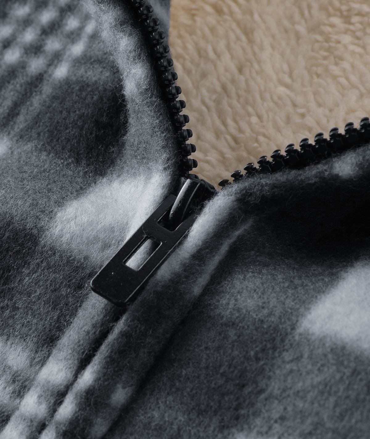 Plaid Sherpa Full-Zip Hoodie