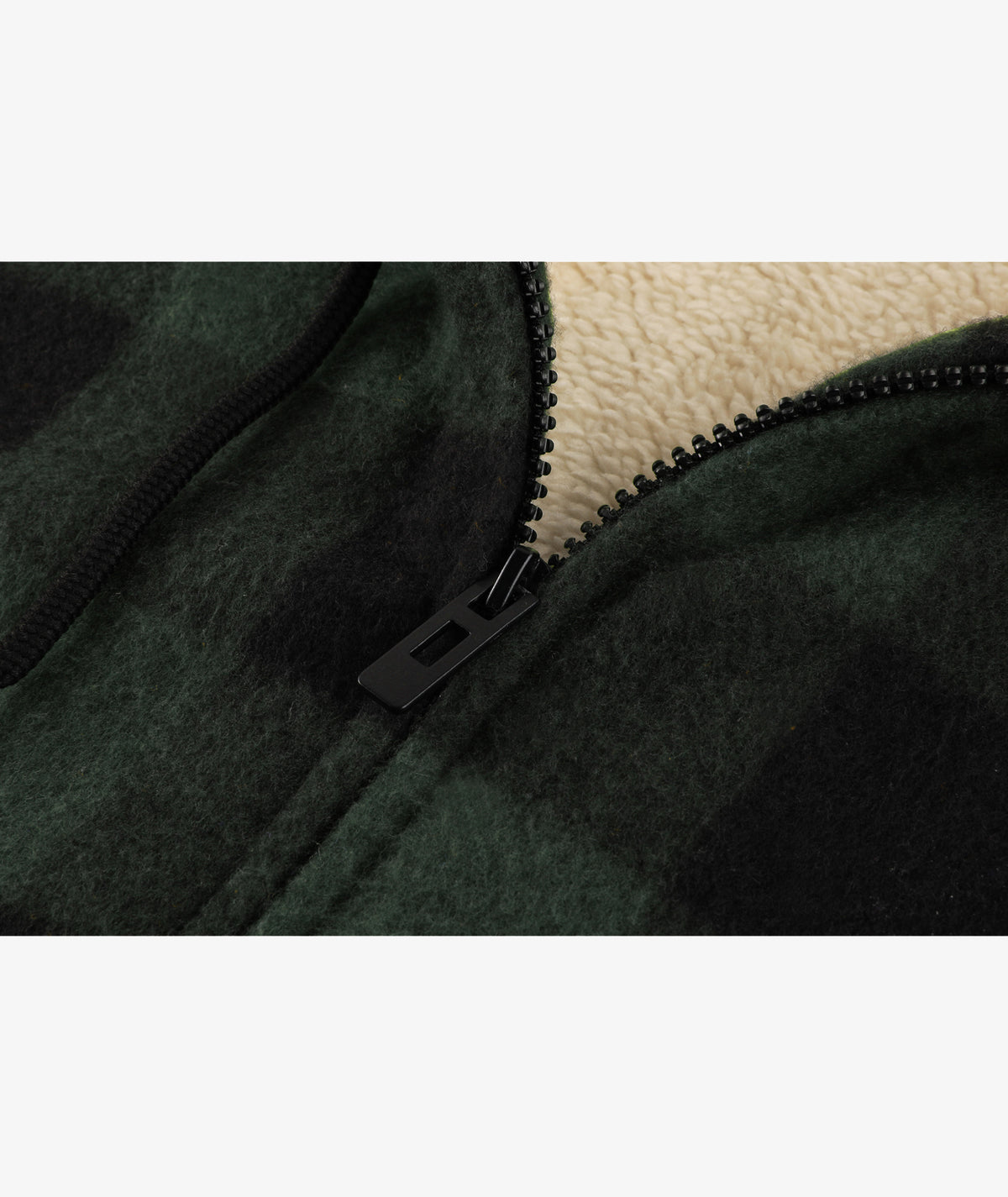 Plaid Sherpa Full-Zip Hoodie