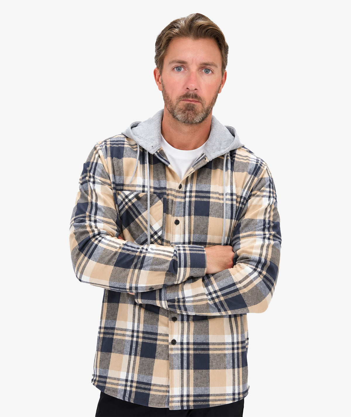 Plaid Hooded Shirt