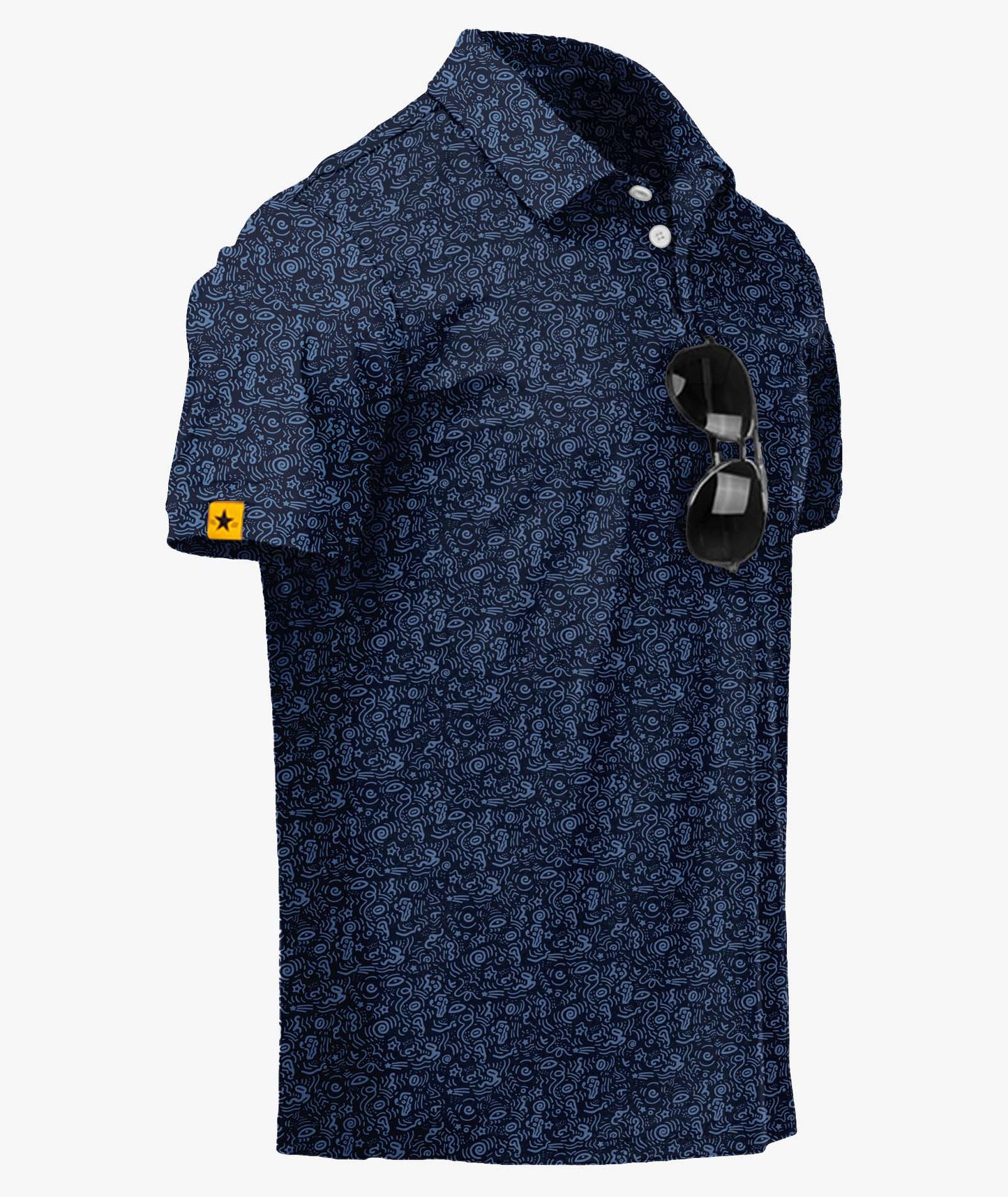 Polo de golf à imprimé vagues