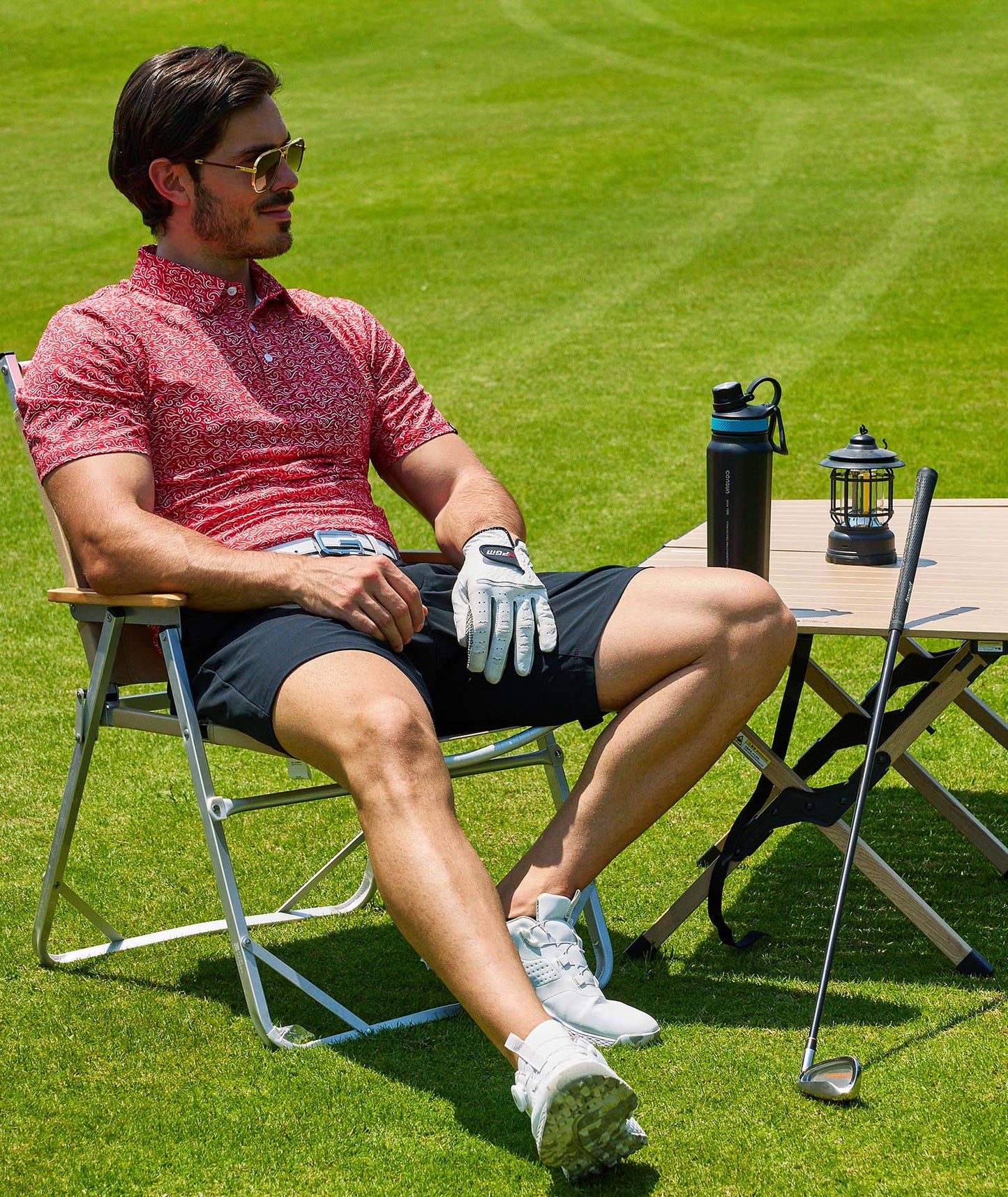 Crimson Flow Golf Polo