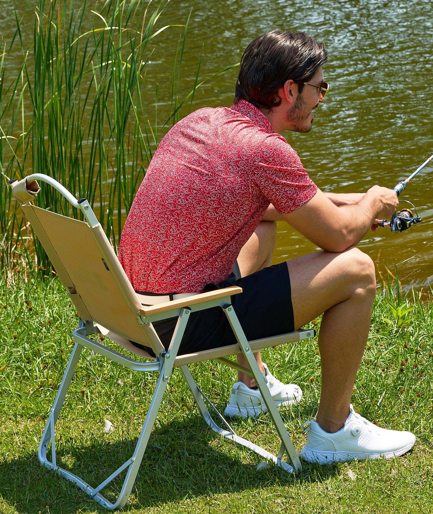 Crimson Flow Golf Polo