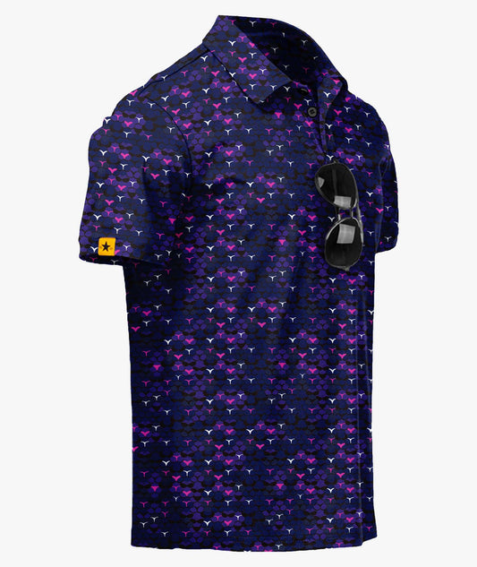 Scale Pattern Golf Polo