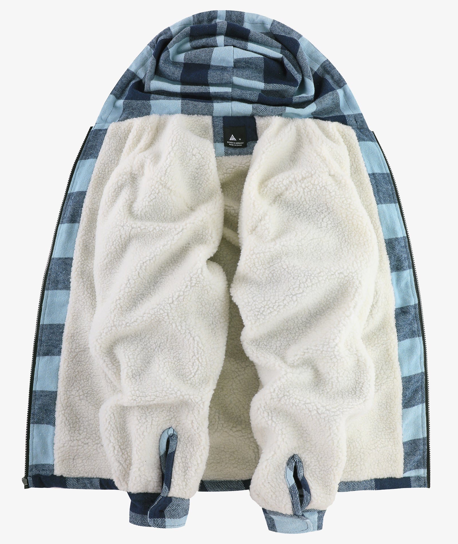Sherpa-Lined Plaid Hooded Jacket