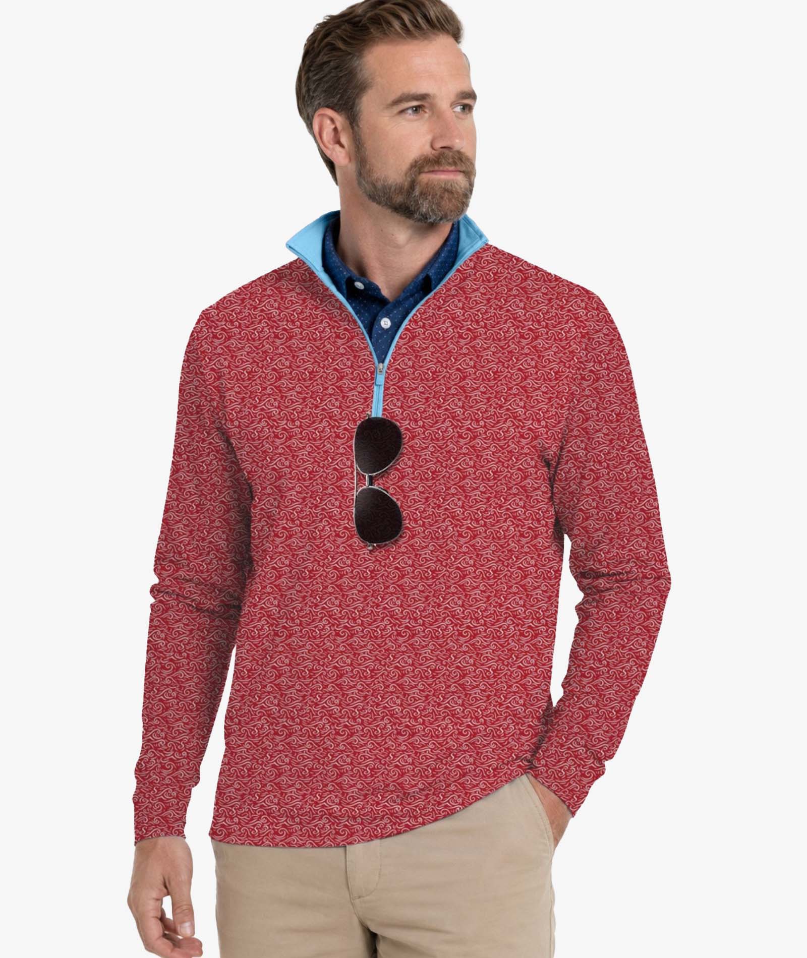 Polo quart de zip Red Wave