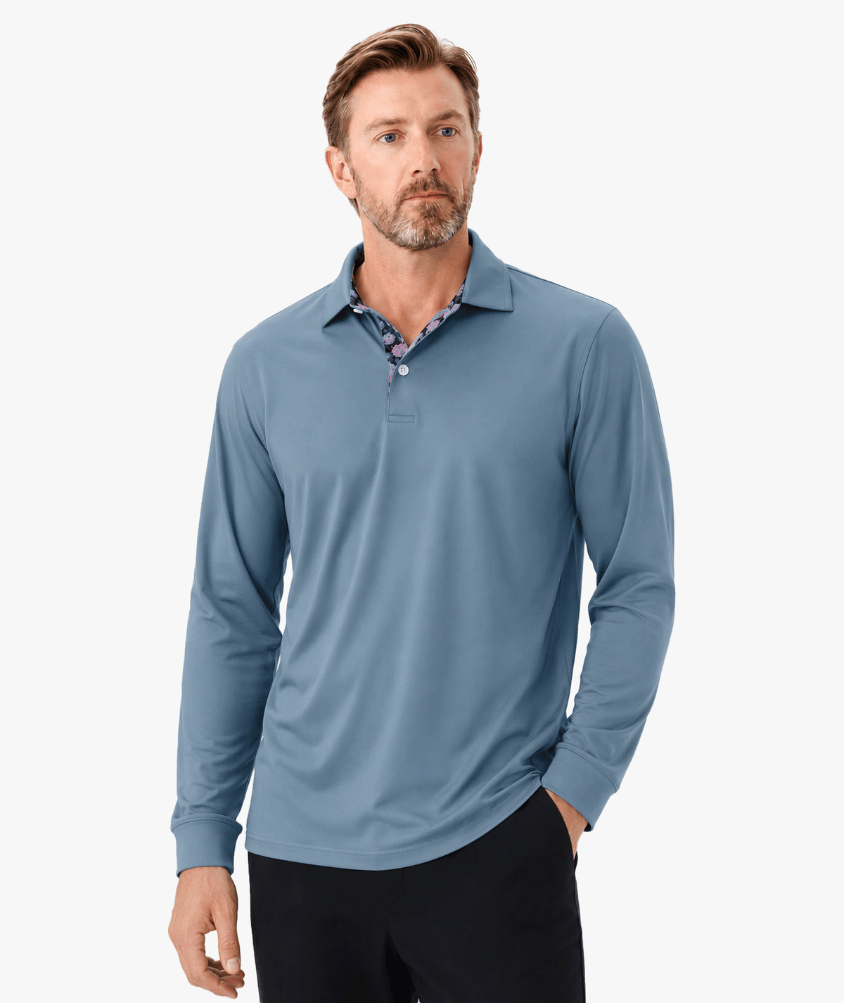 Pink Hydrangea Collar Polo