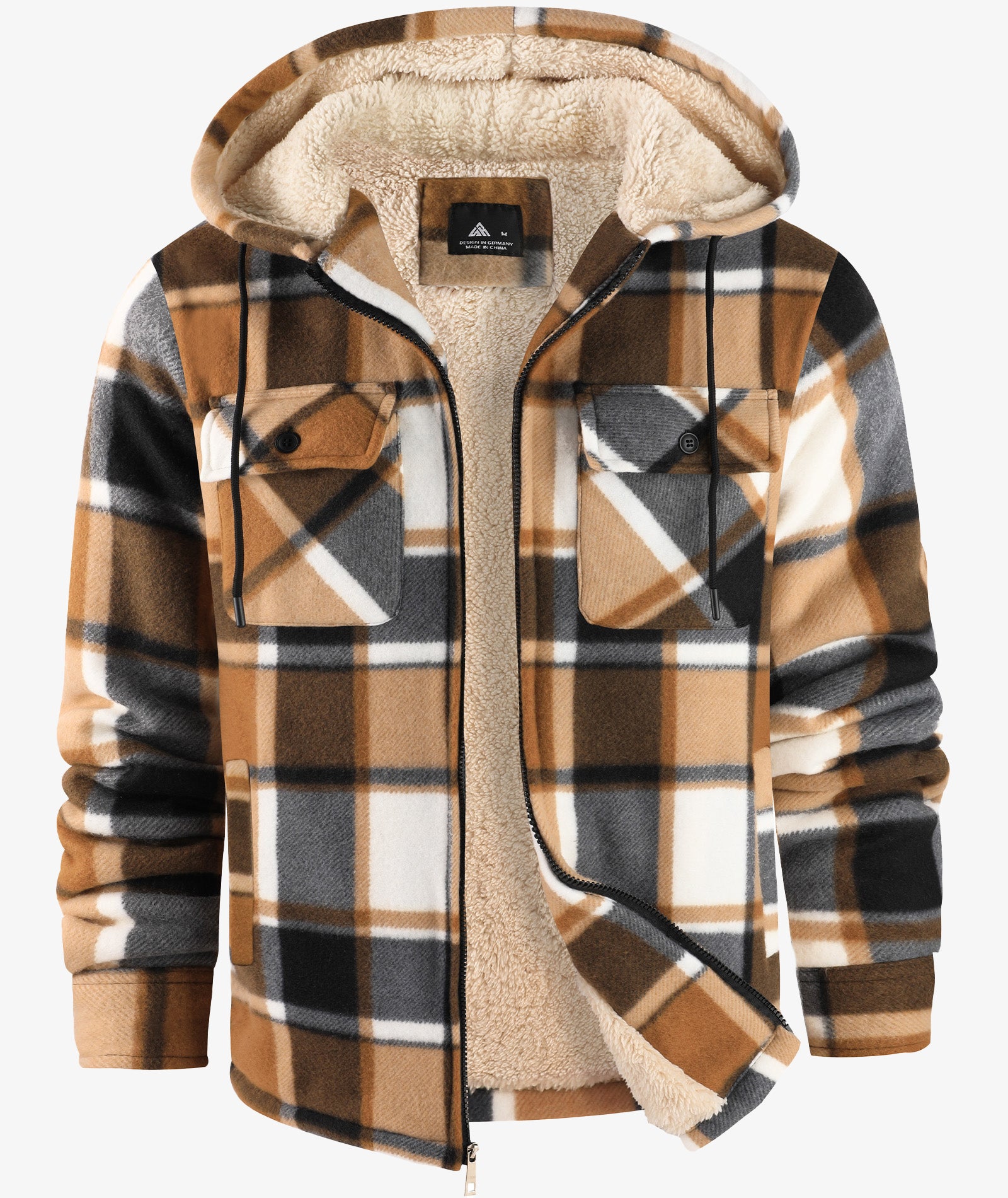 Plaid Sherpa Pocket Hoodie