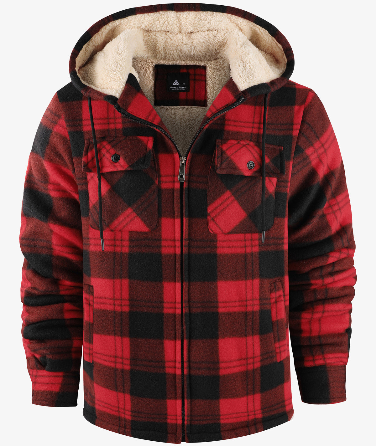 Plaid Sherpa Pocket Hoodie