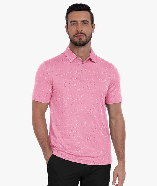 Polo rose éclaboussé