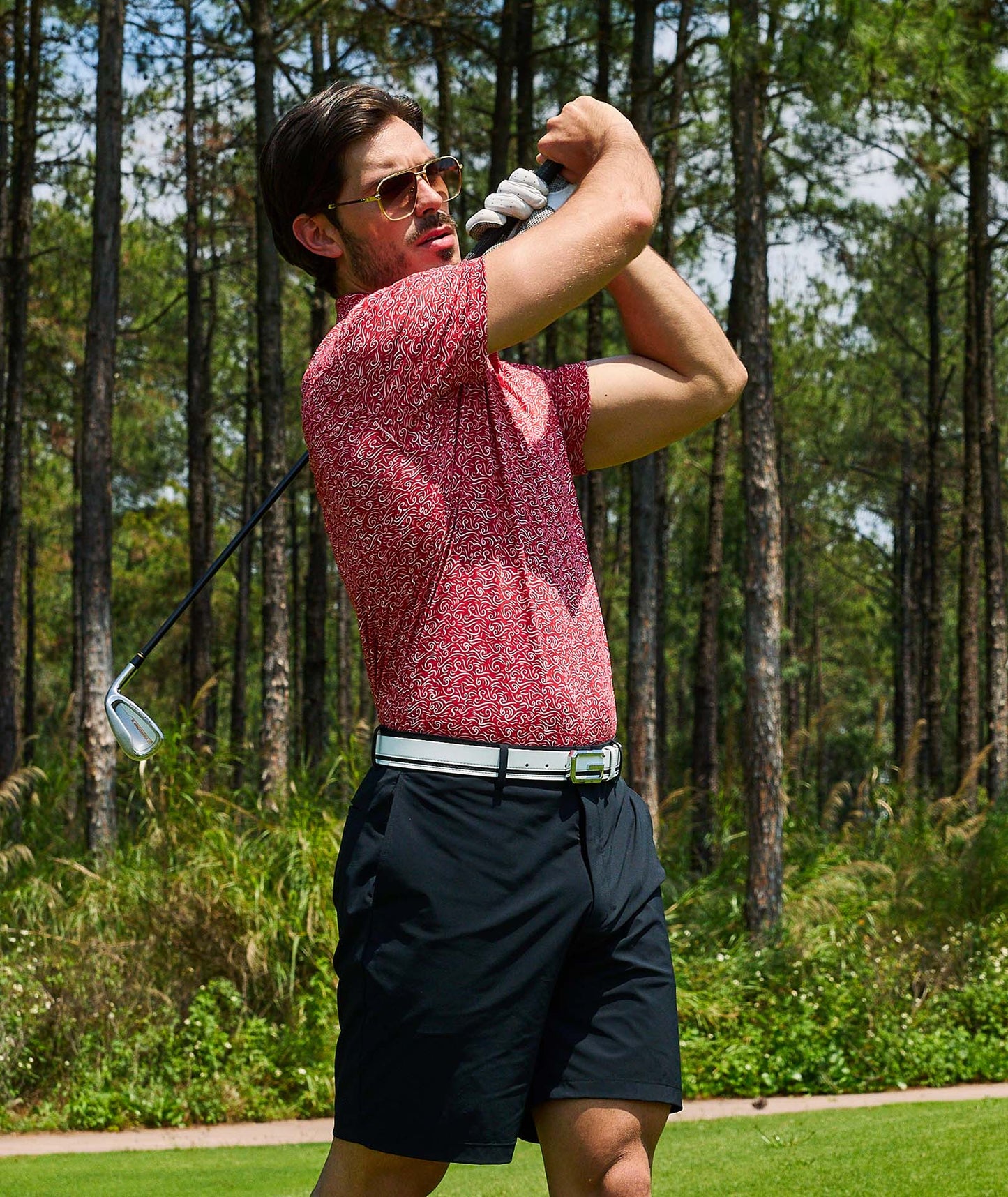 Crimson Flow Golf Polo