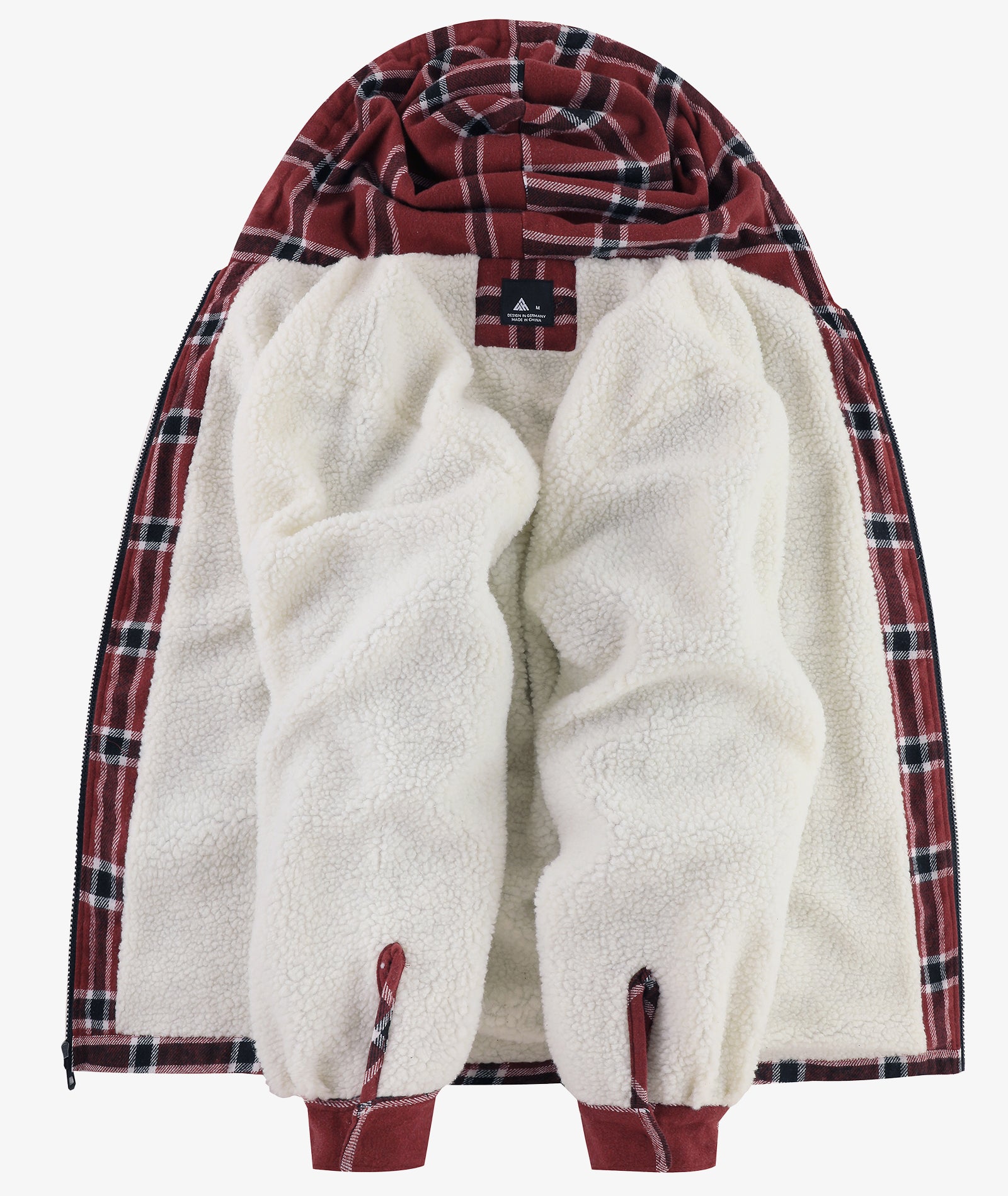 Sherpa-Lined Plaid Hooded Jacket