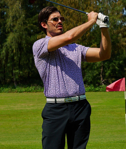 Polo de golf floral lavande