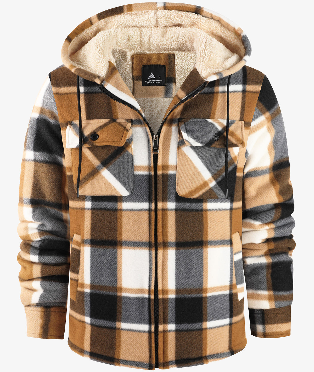 Plaid Sherpa Pocket Hoodie