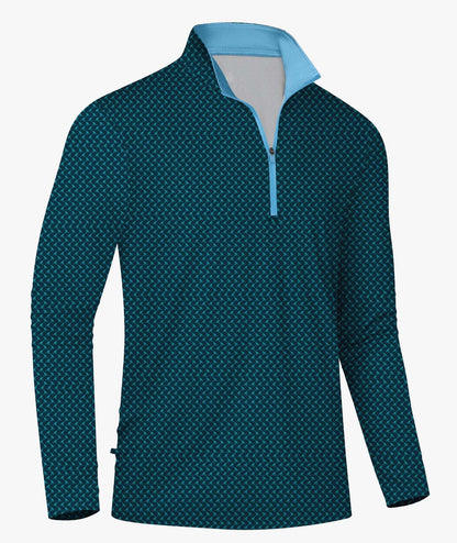 Wave Geo Quarter Zip Polo