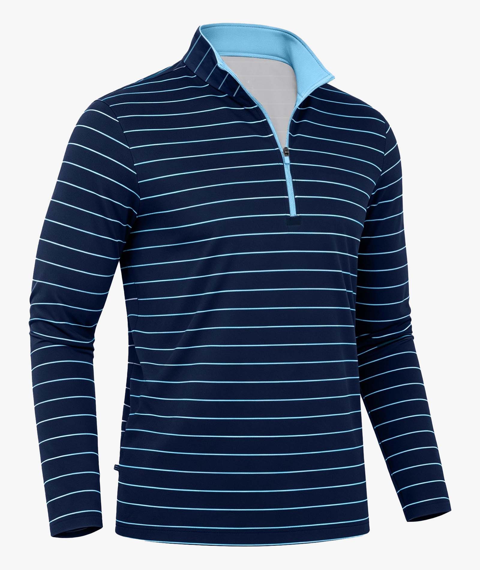 Polo quart de zip à rayures côtières