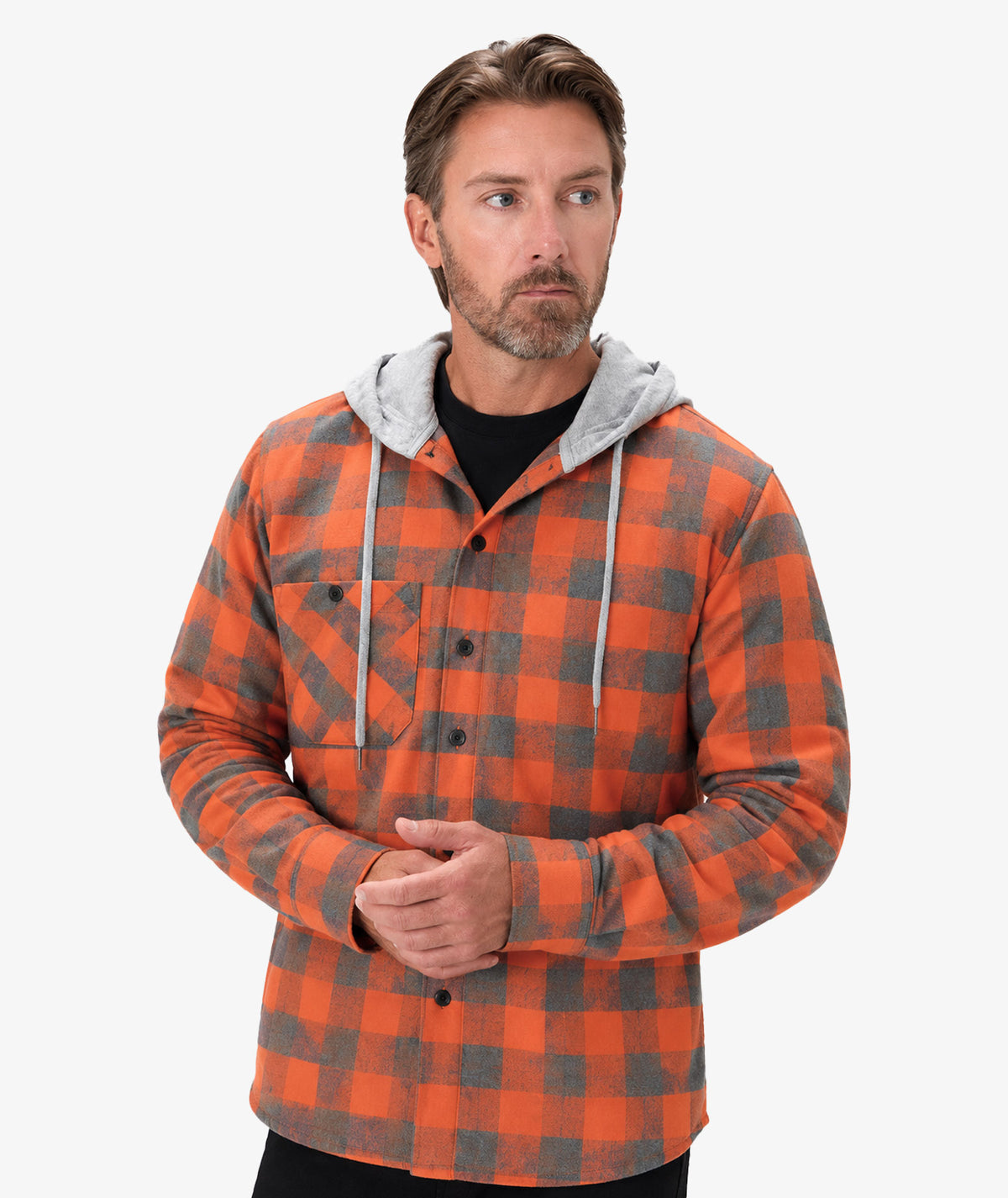 Chemise à capuche à carreaux
