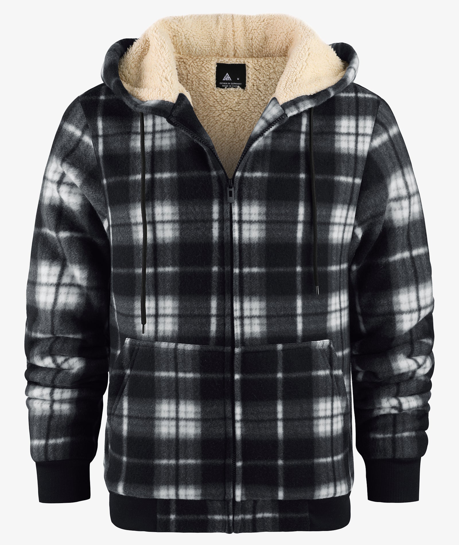 Plaid Sherpa Full-Zip Hoodie