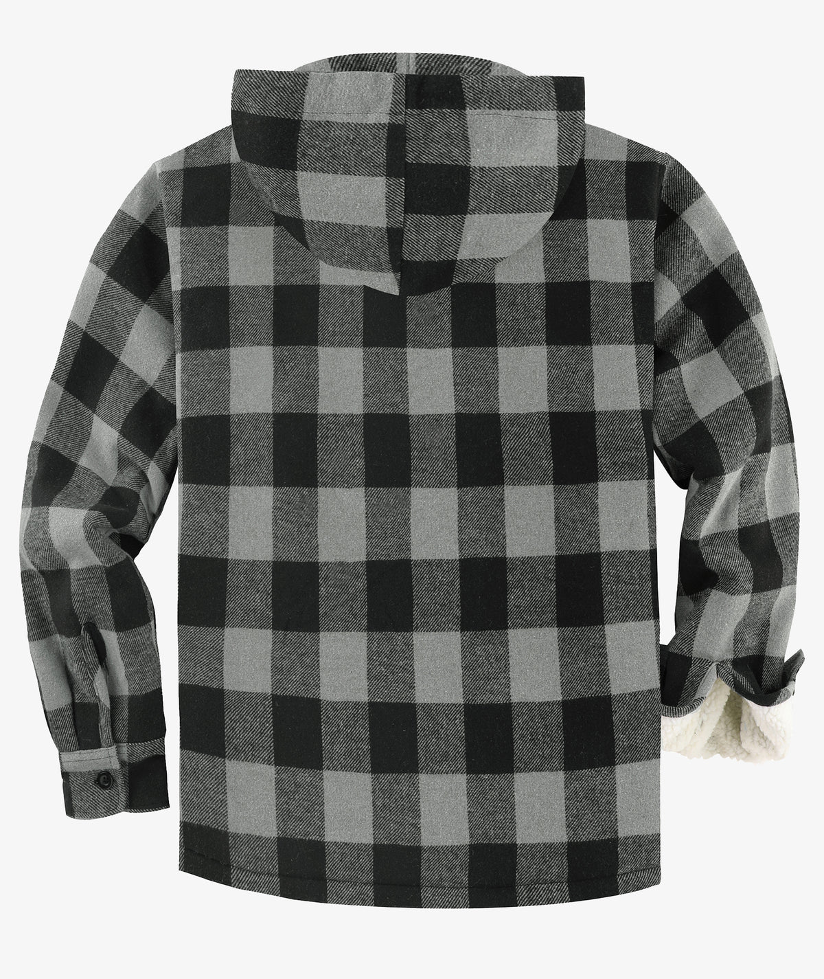 Sherpa-Lined Plaid Hooded Jacket