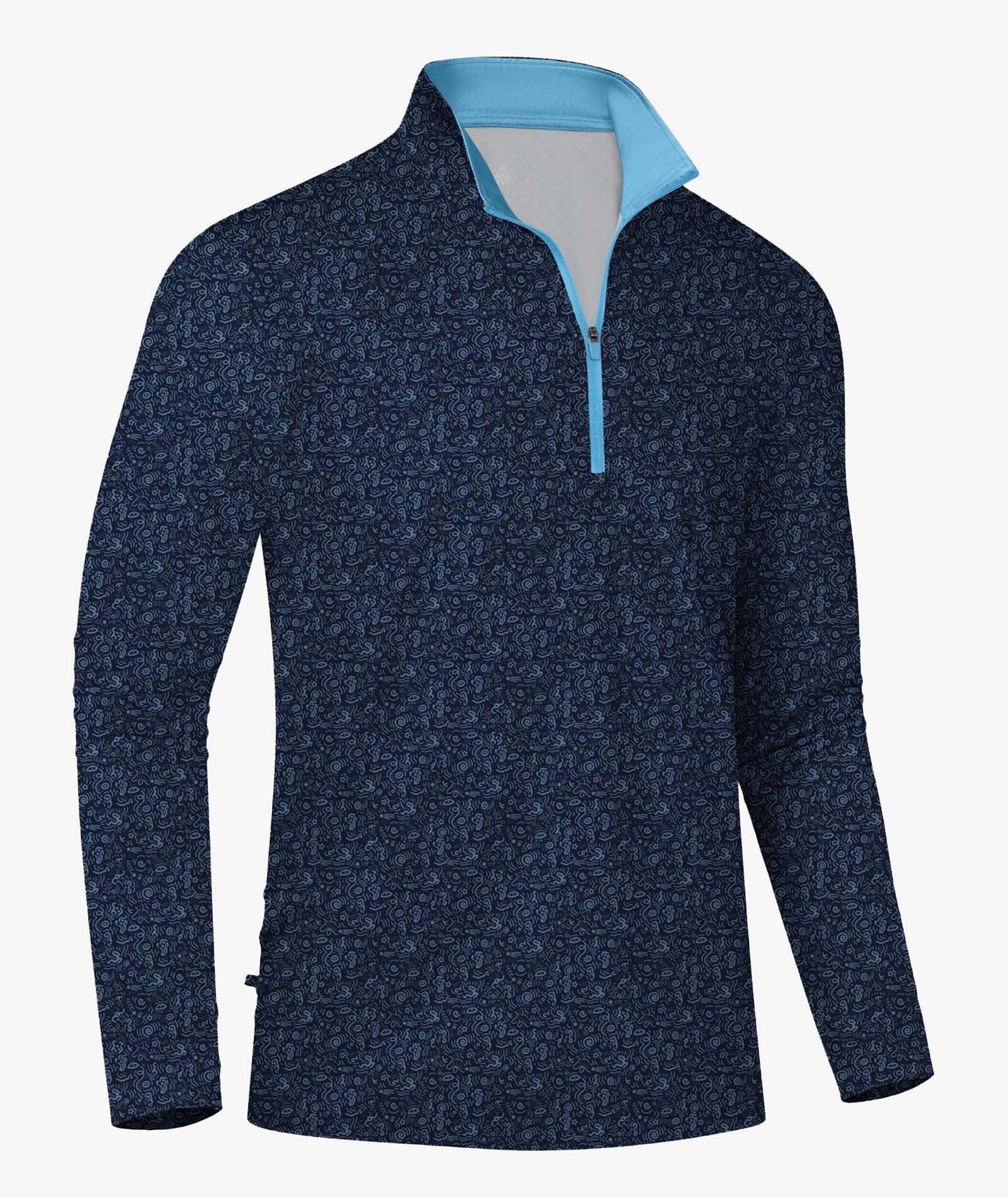 Abstract Maze Quarter Zip Polo