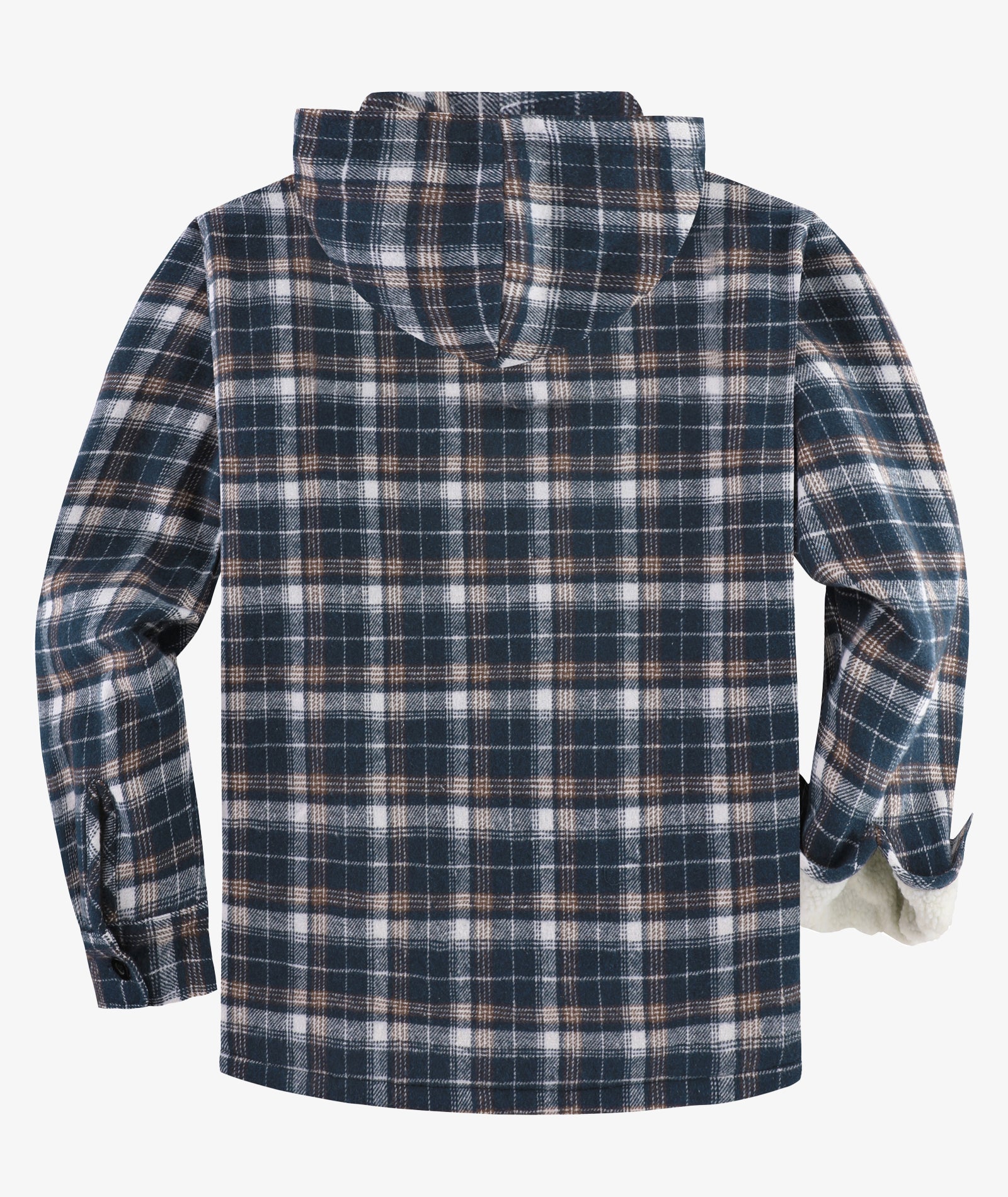 Sherpa-Lined Plaid Hooded Jacket