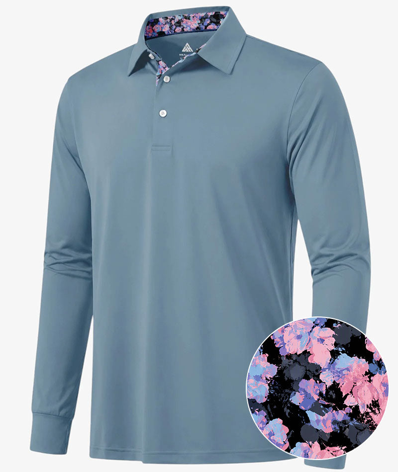 Pink Hydrangea Collar Polo