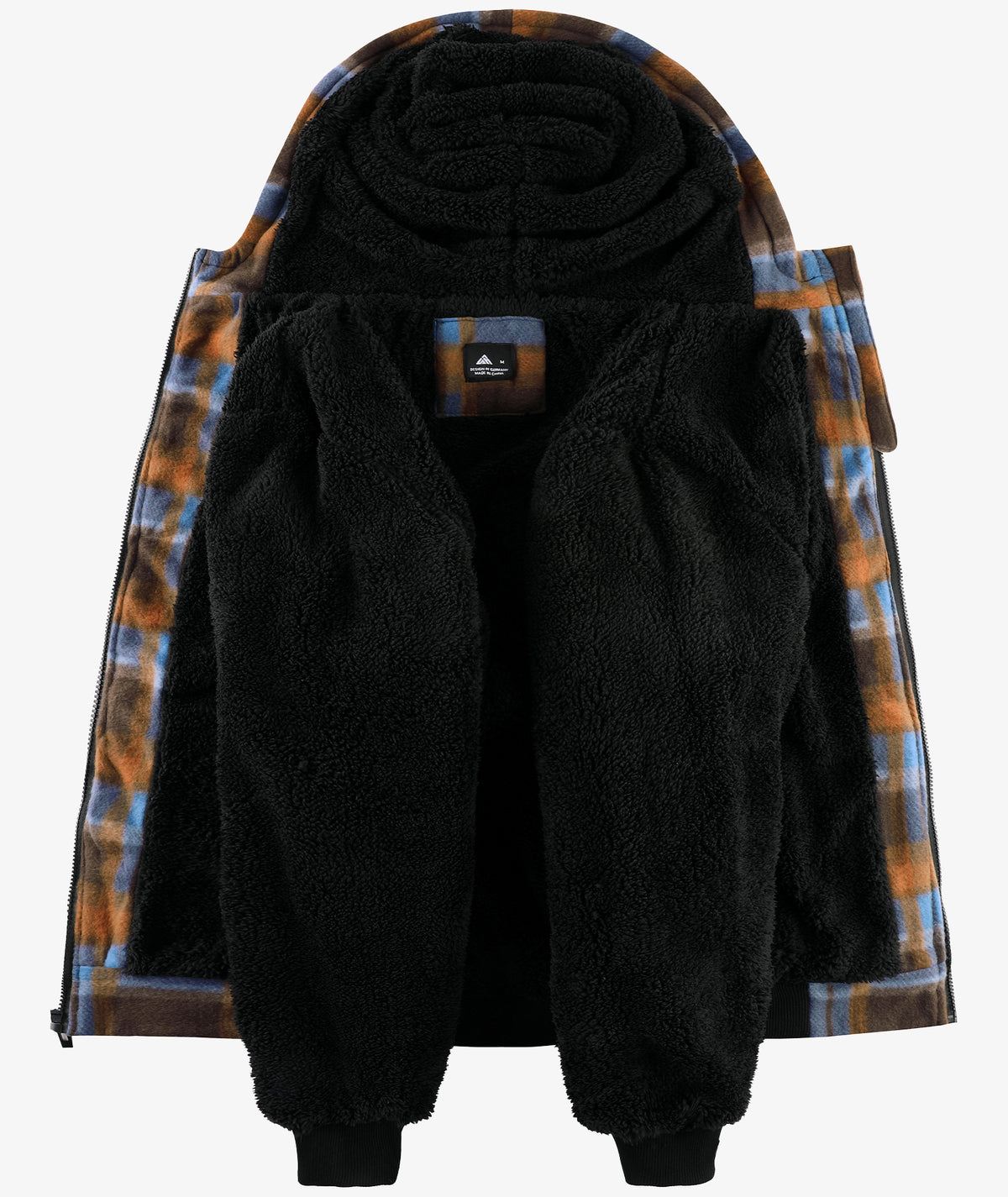 Chaqueta a cuadros con capucha y forro polar