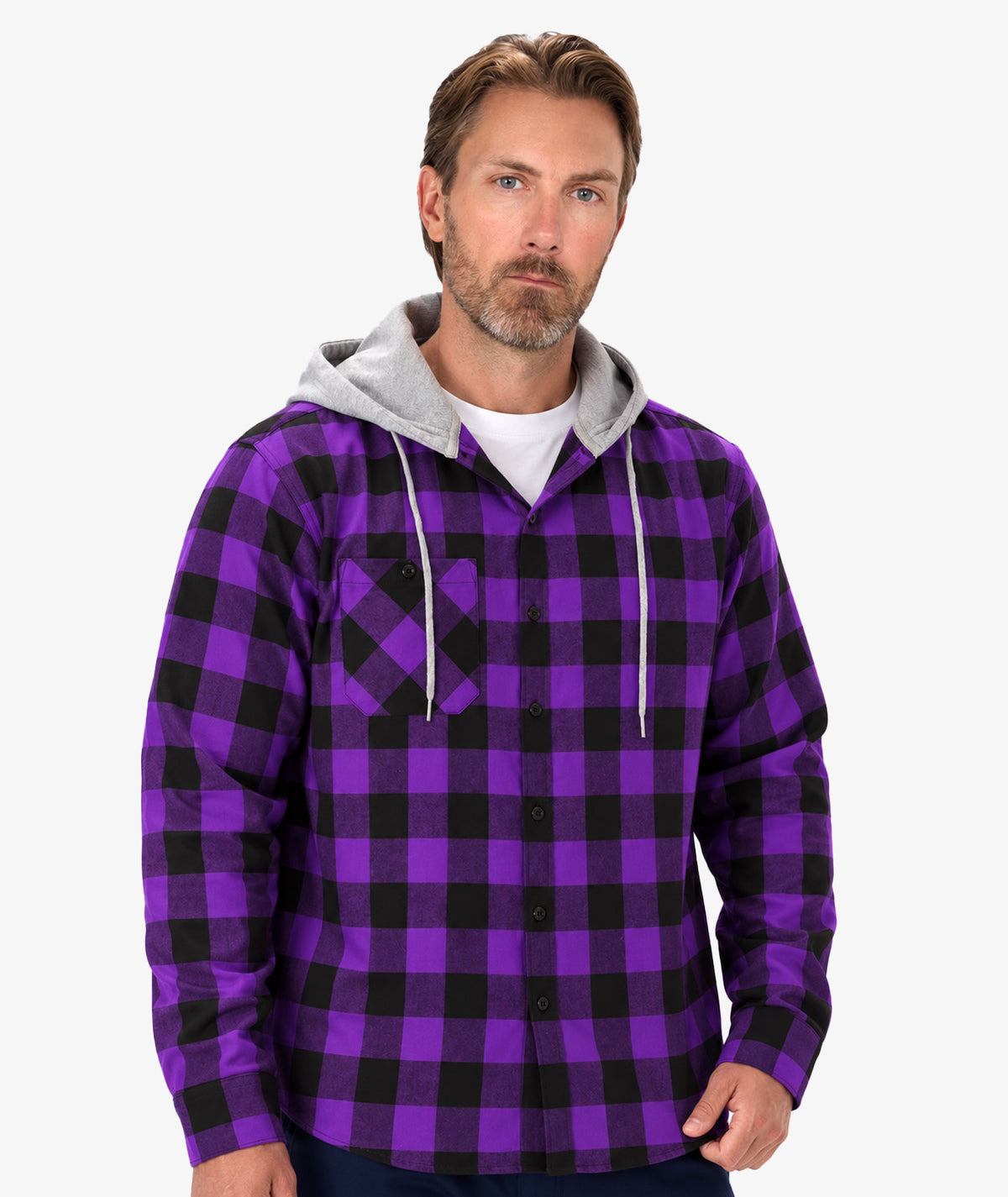 Chemise à capuche à carreaux