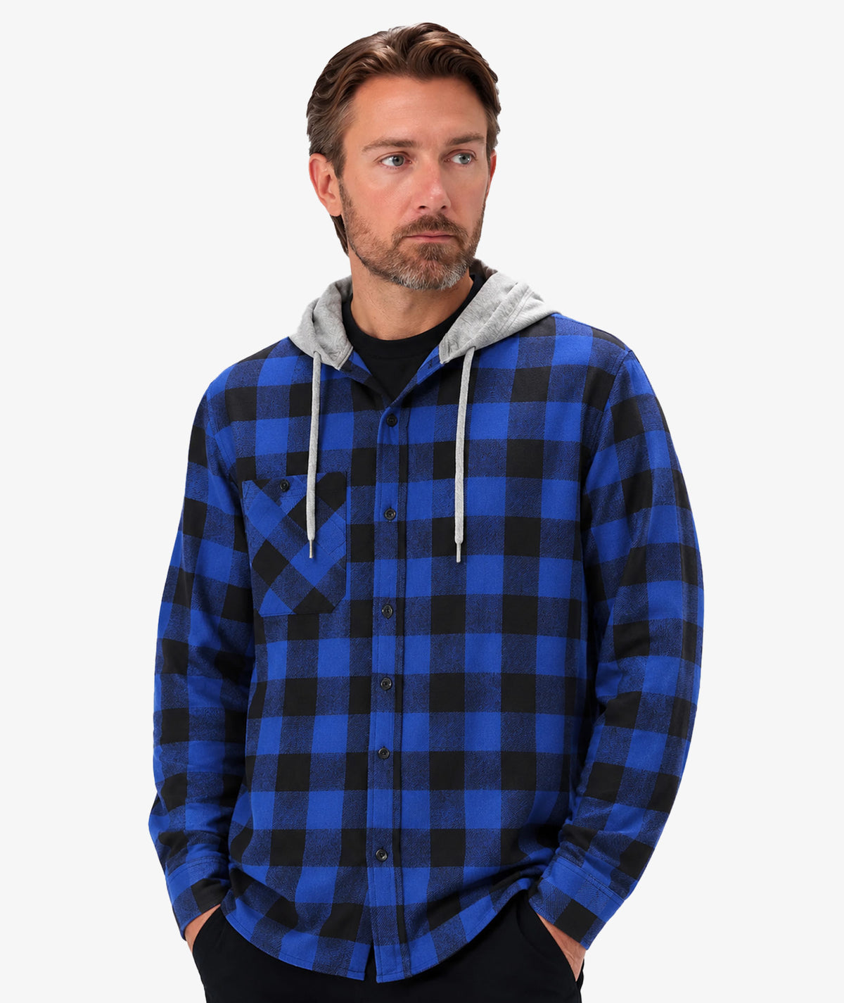 Chemise à capuche à carreaux