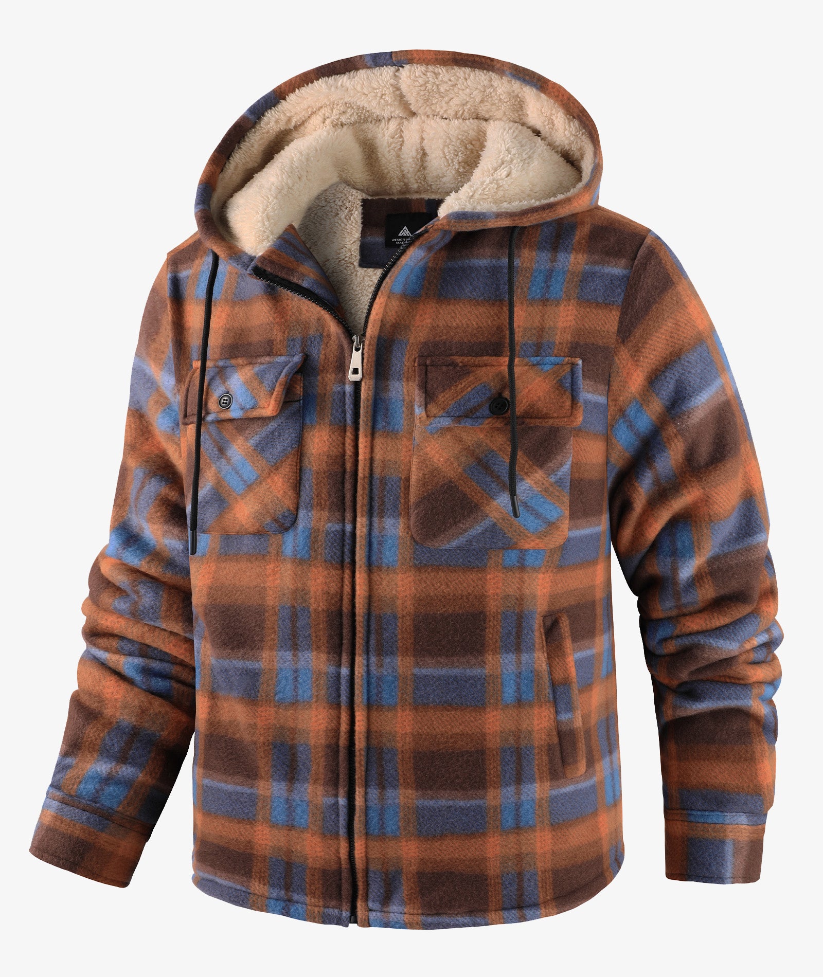 Plaid Sherpa Pocket Hoodie