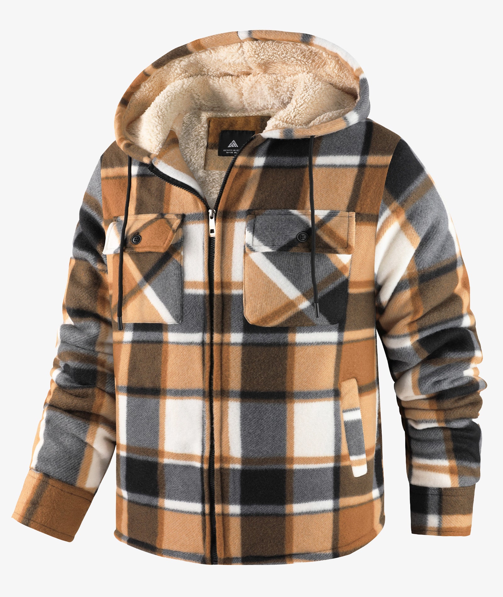 Plaid Sherpa Pocket Hoodie