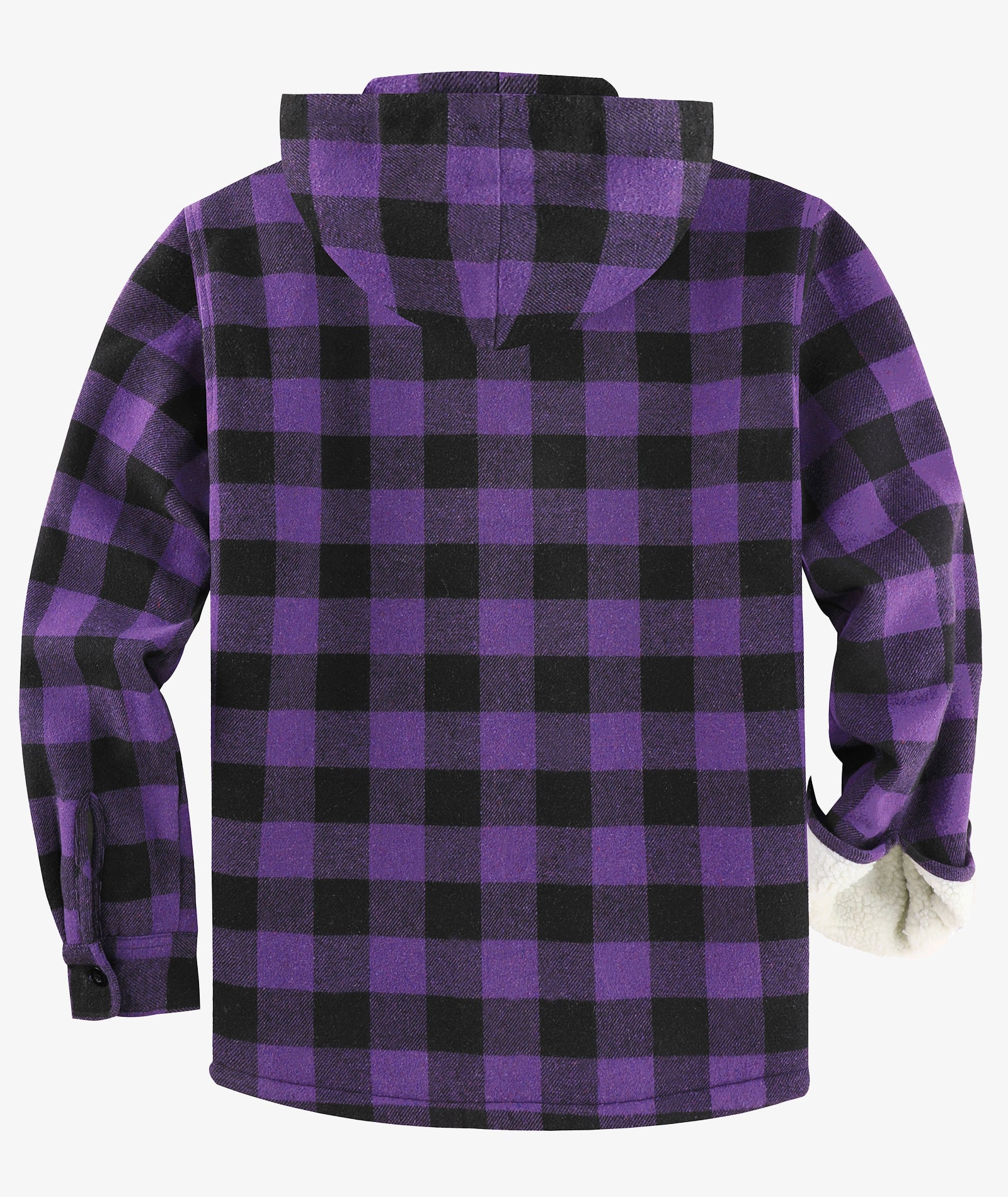 Sherpa-Lined Plaid Hooded Jacket