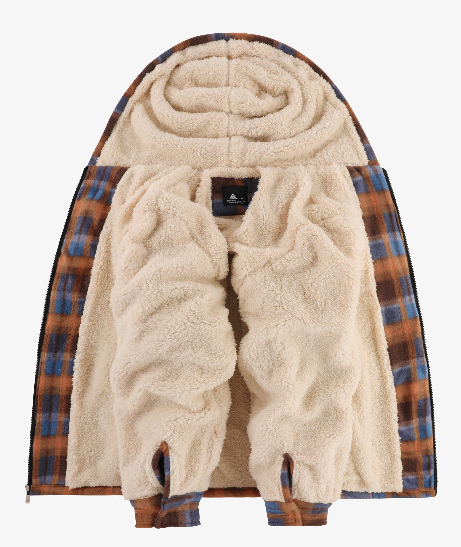 Plaid Sherpa Pocket Hoodie