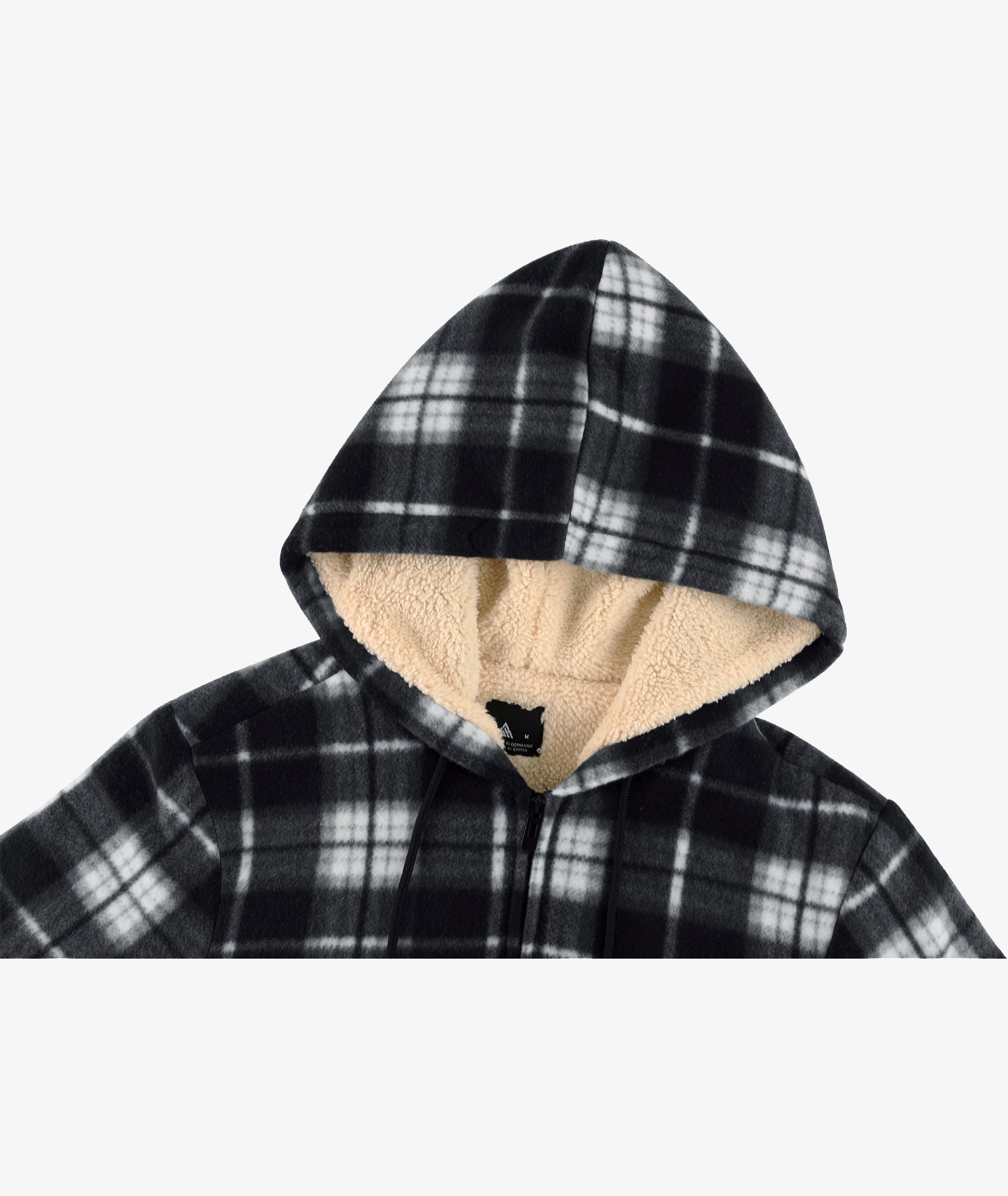 Plaid Sherpa Full-Zip Hoodie