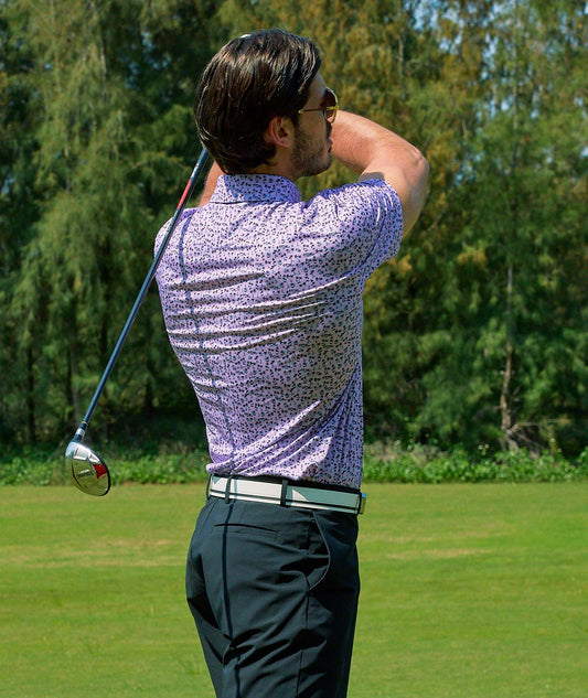 Polo de golf floral lavande