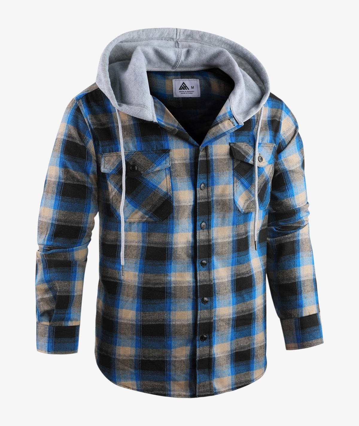 Layered Plaid Hooded Shirt