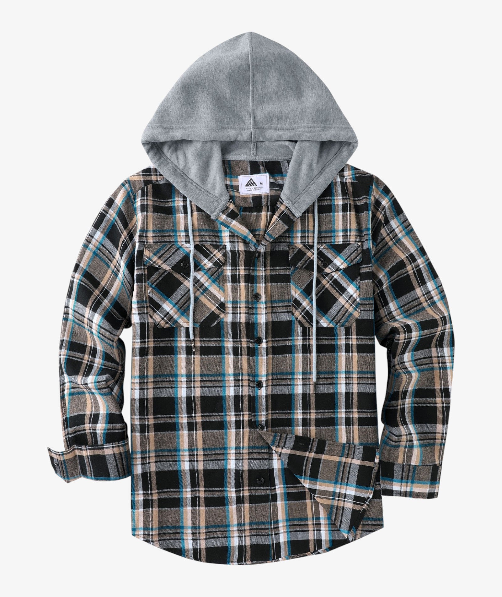 Layered Plaid Hooded Shirt