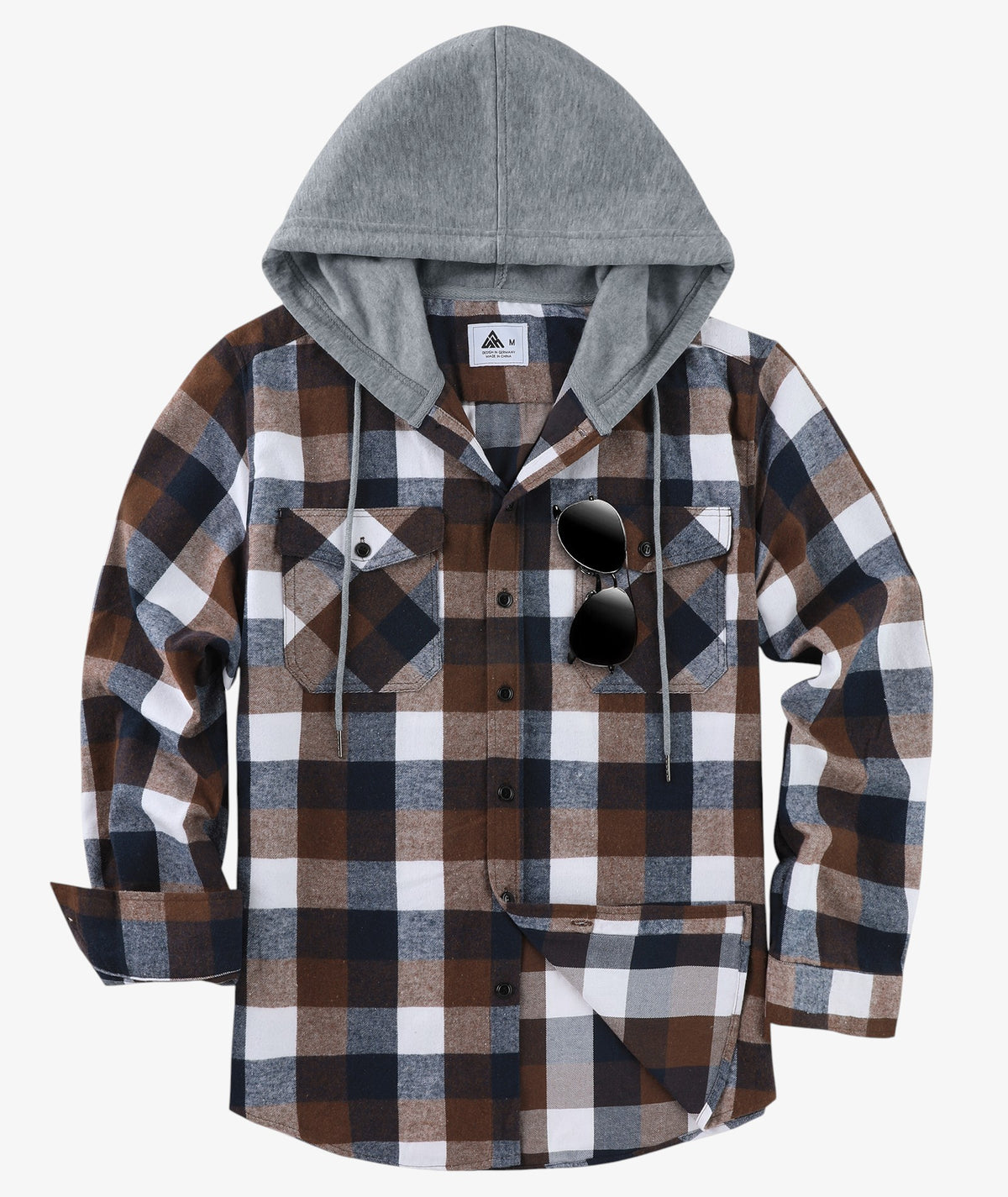 Layered Plaid Hooded Shirt