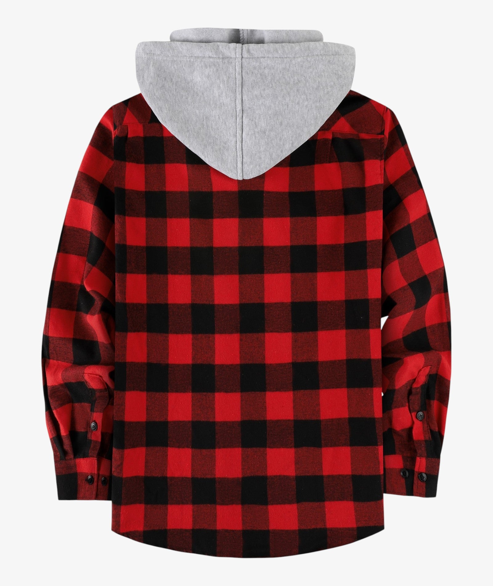Layered Plaid Hooded Shirt