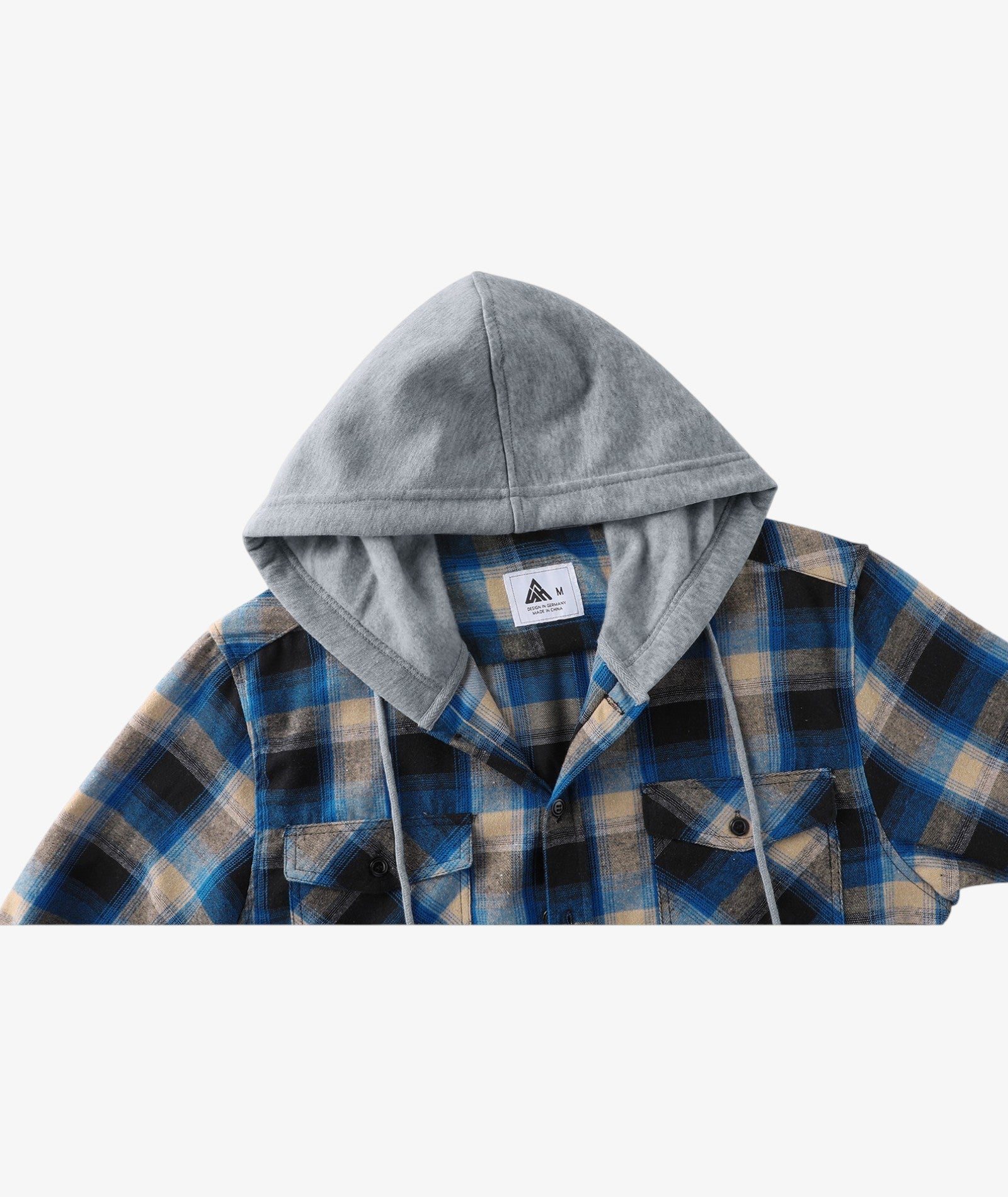 Layered Plaid Hooded Shirt