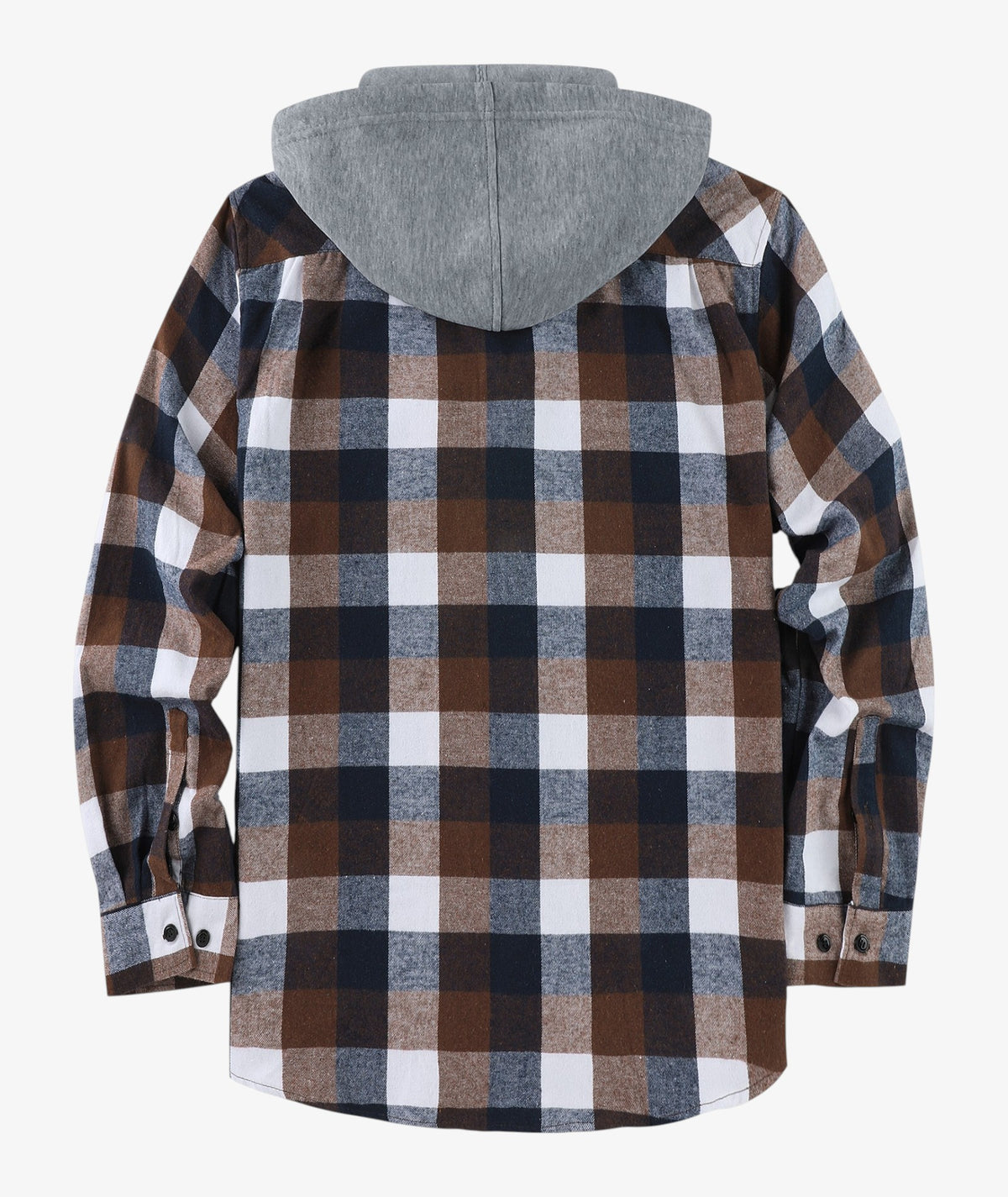 Layered Plaid Hooded Shirt