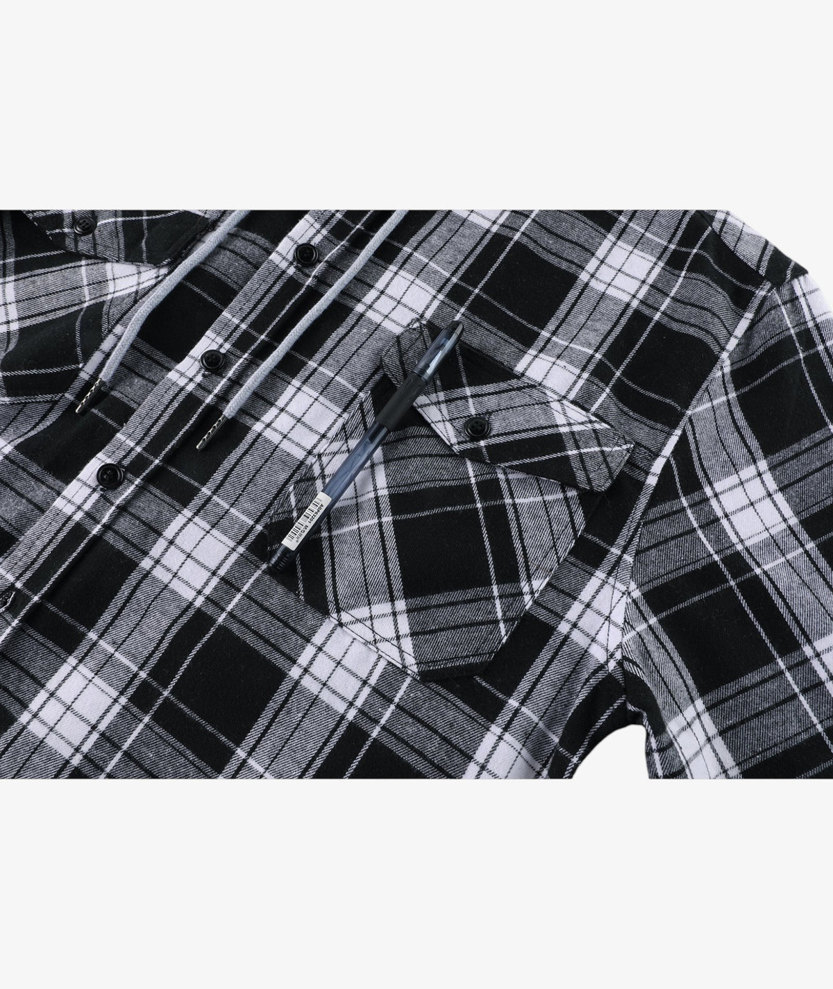 Layered Plaid Hooded Shirt