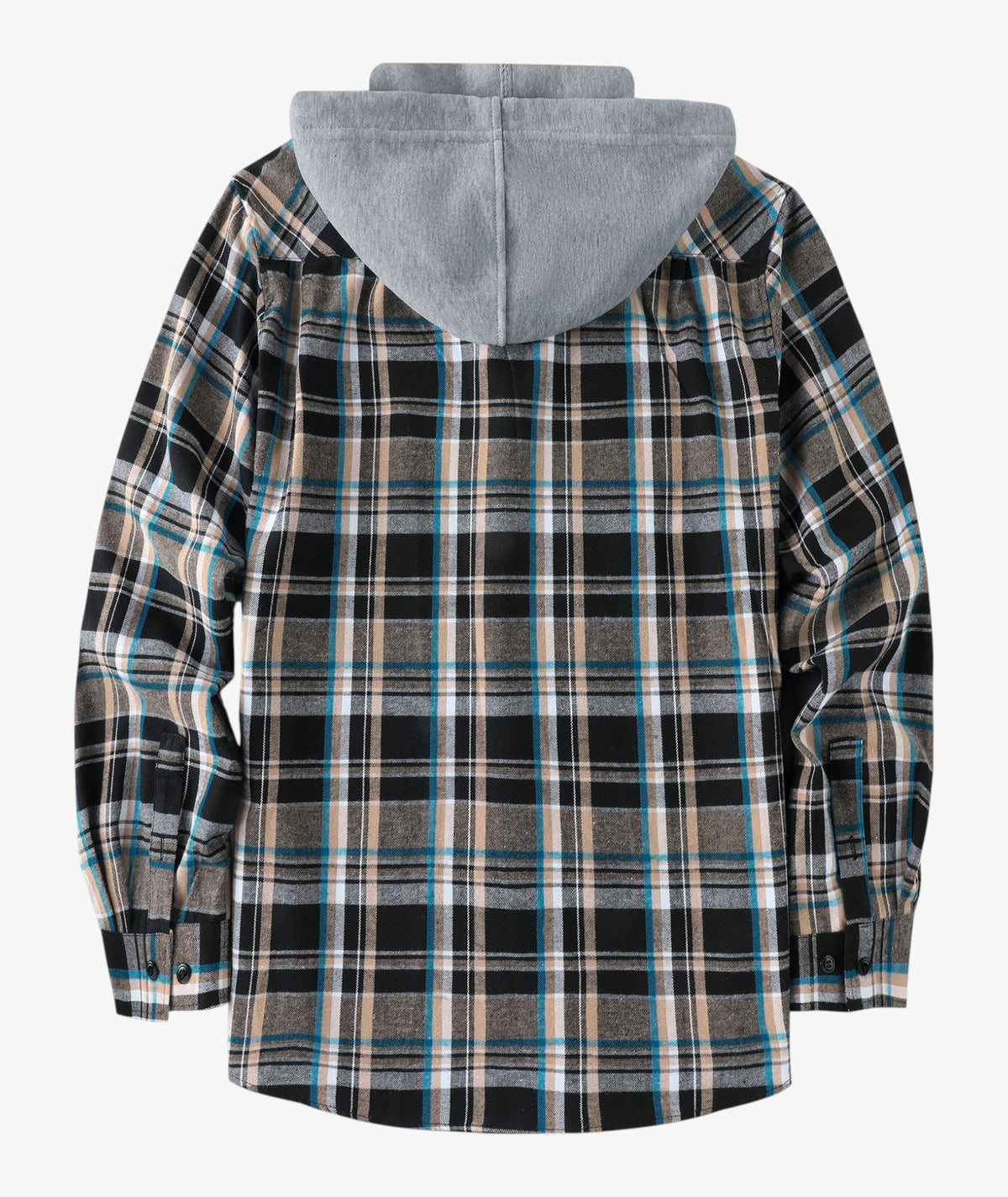 Layered Plaid Hooded Shirt