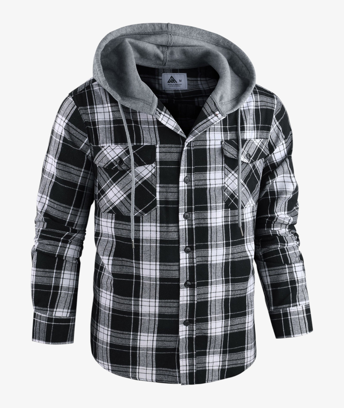 Layered Plaid Hooded Shirt
