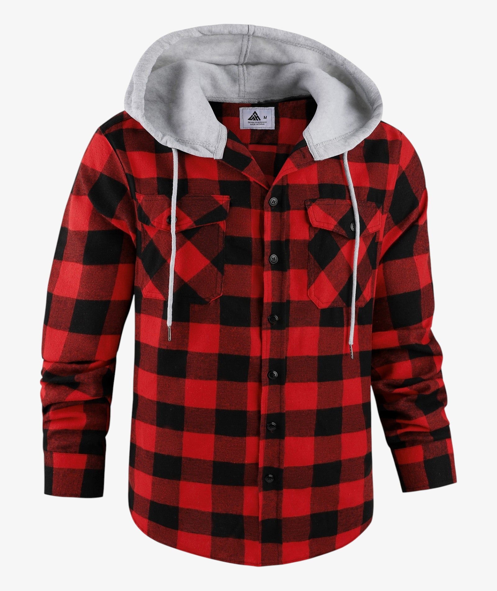 Layered Plaid Hooded Shirt