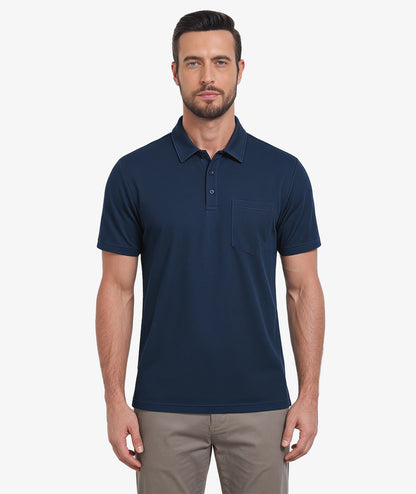 Polo de golf texturé à poche