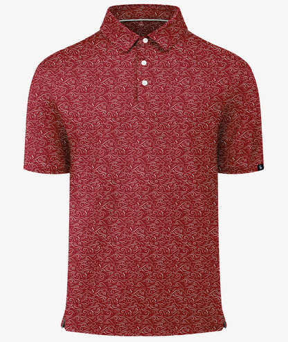 Crimson Flow Golf Polo