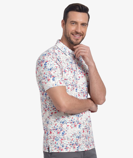 Polo de golf à imprimé éclaboussures