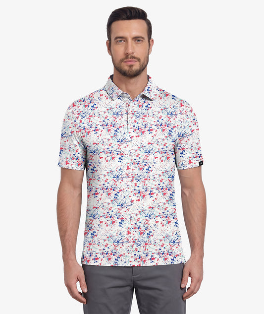 Polo de golf à imprimé éclaboussures