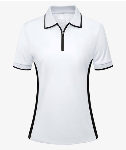 Contrast Zip Performance Polo